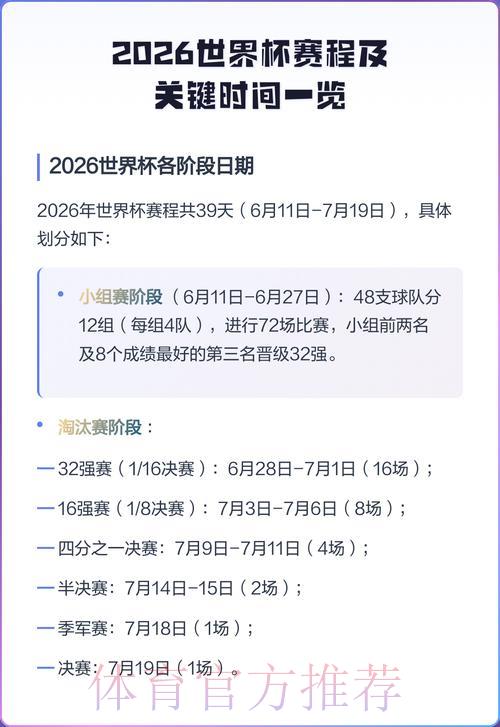 2026年世界杯赛事直播时间安排表 2026年世界杯赛事直播时间安排表